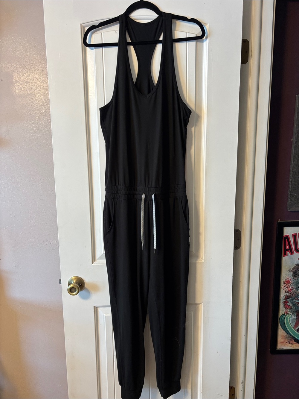 Vuori Black Racerback Drawstring Jumpsuit